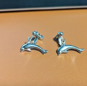 Dolphin Clip On Earrings